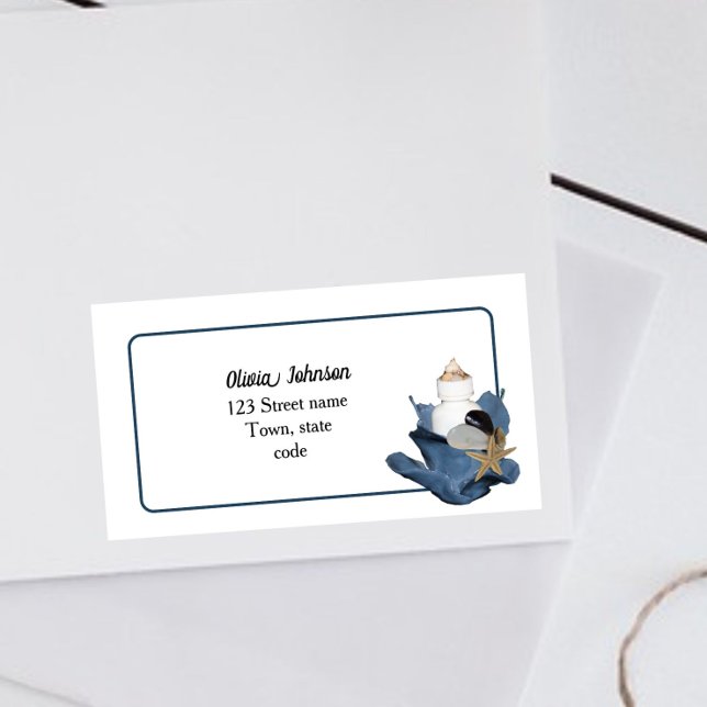 Coastal seashell beach blue iris elegant modern (Creator Uploaded)