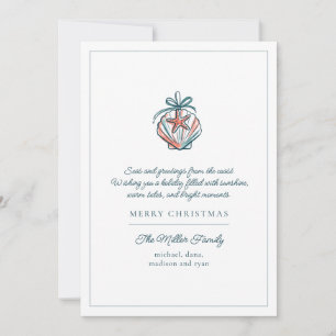 Coastal Seashell Beach Christmas Photo Holiday Card