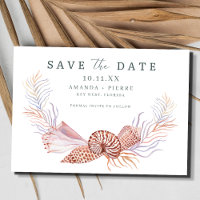 Coastal Seashell Beach Wedding Save the Date
