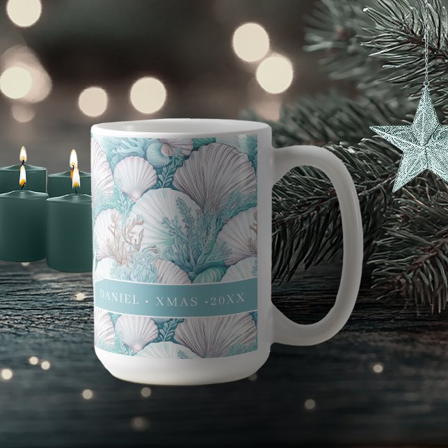 Coastal Seashell & Coral Pattern#3 ID1009 Coffee Mug (Creator Uploaded)