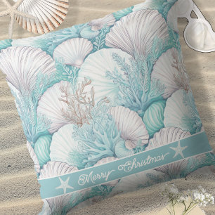 Coastal Seashell & Coral Pattern#3 ID1009 Cushion