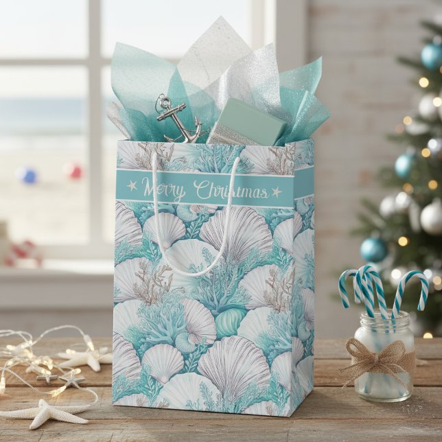 Coastal Seashell & Coral Pattern#3 ID1009 Medium Gift Bag (Creator Uploaded)