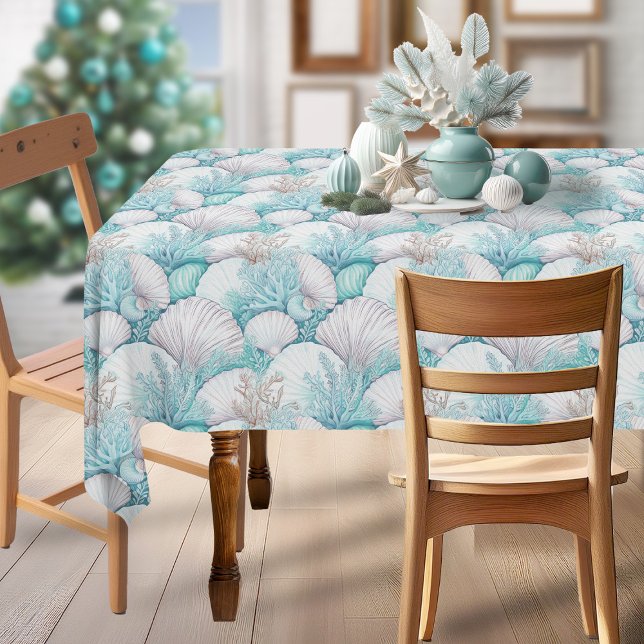 Coastal Seashell & Coral Pattern#3 ID1009 Tablecloth (Creator Uploaded)
