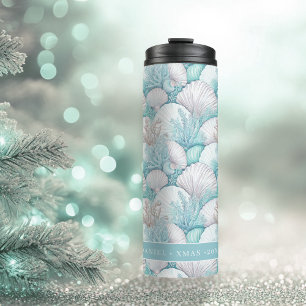 Coastal Seashell & Coral Pattern#3 ID1009 Thermal Tumbler