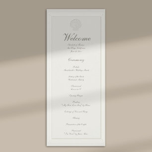 Coastal Seashell Nautical Formal Wedding Program