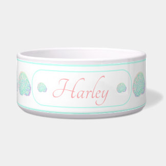 Coastal Seashell Personalised Pet Bowl