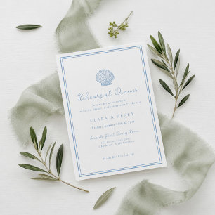 Coastal Seashell Rehearsal Dinner Invitation