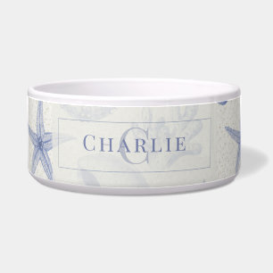 Coastal Seashell Sketch Custom Monogram Dog Pet