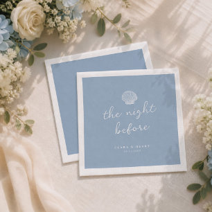 Coastal Seashell The Night Before Rehearsal Dinner Napkin