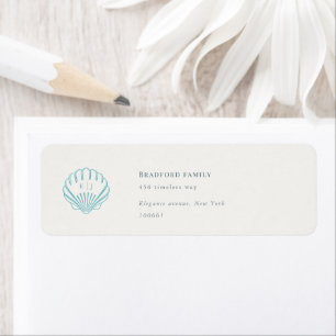 Coastal Seashell Wedding Return Address Label
