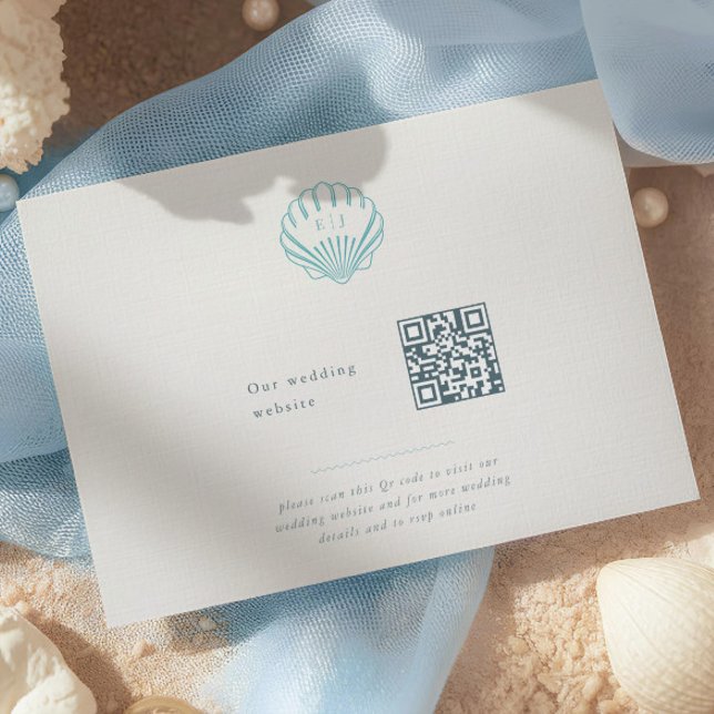 Coastal Seashell Wedding Website Enclosure Card (Creator Uploaded)