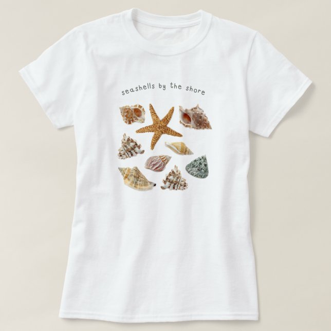 Coastal Seashells Aesthetic T-Shirt (Design Front)
