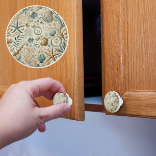 Coastal Seashells Ceramic Knob