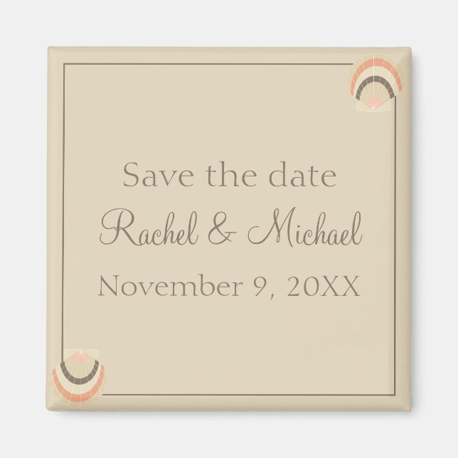 Coastal Seashells Save the Date Magnet (Front)