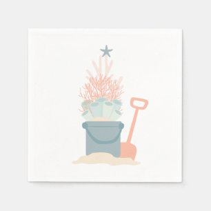 Coastal Seaside Christmas Paper Napkin