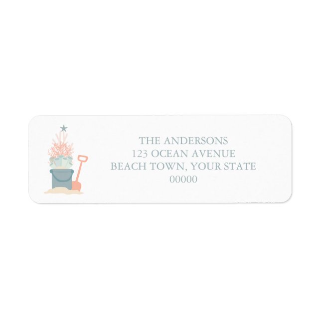 Coastal Seaside Christmas Return Address Label (Front)