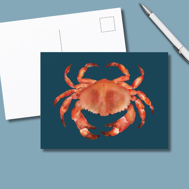  Coastal Seaside Crab Postcard (Brown crab coastal crustacean postcard)