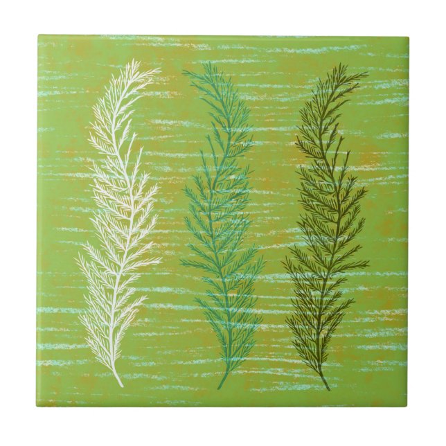 Coastal Seaweed Ceramic Tile (Front)
