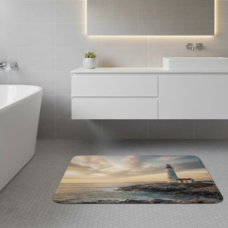 Coastal Serenity Lighthouse Bath Mat