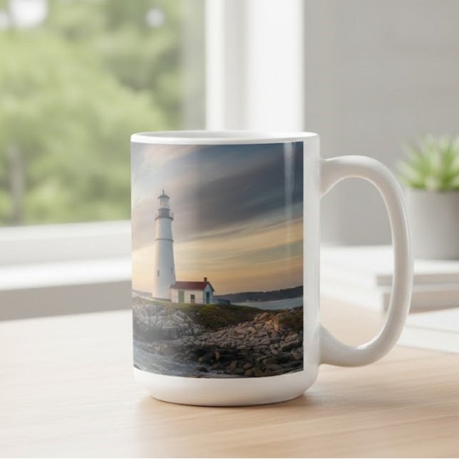 Coastal Serenity Lighthouse Wrap Mug (15oz) (Creator Uploaded)