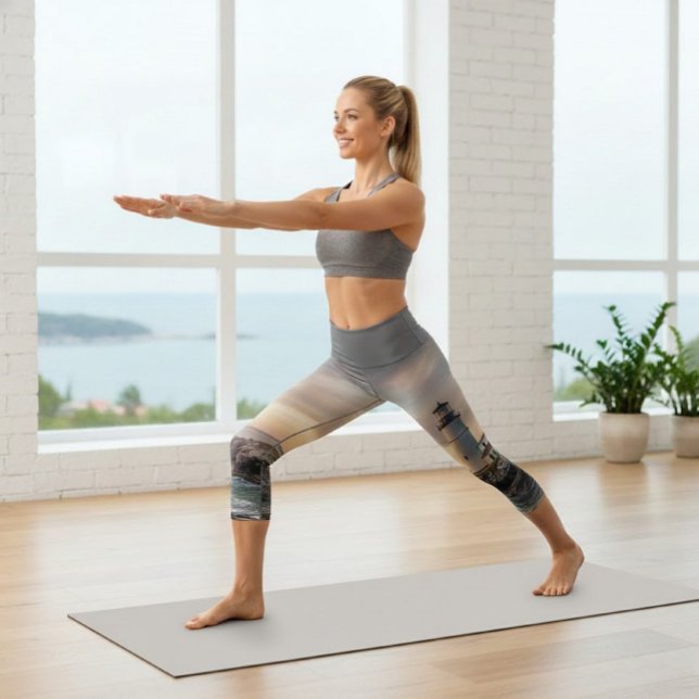 Coastal Serenity Lighthouse Yoga Capris (Creator Uploaded)