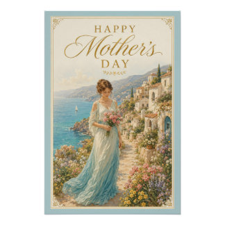 Coastal Serenity Mother’s Day Greeting Poster