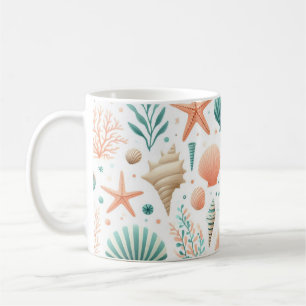 Coastal Shell Art Coffee Mug