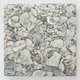 coastal Shell Natural Pattern Stone Coaster