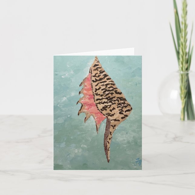 Coastal shell painting note card (Front)