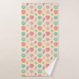 Coastal Shell Pattern Bath Towel
