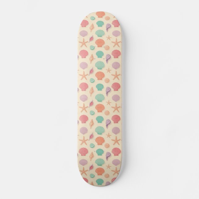Coastal Shell Pattern Skateboard (Front)