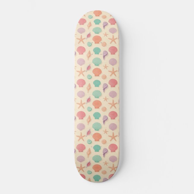 Coastal Shell Pattern Skateboard (Front)