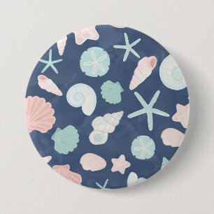 Coastal Shells Beach & Ocean Design 7.5 Cm Round Badge