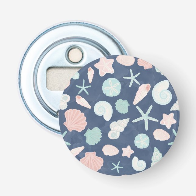 Coastal Shells Beach & Ocean Design Bottle Opener (Front)