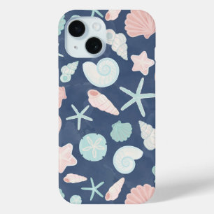Coastal Shells Beach & Ocean Design iPhone 15 Case