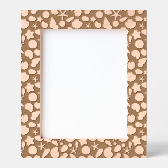 Coastal Shells Beach & Ocean Design Etched Frames (Front)
