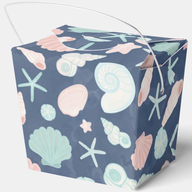 Coastal Shells Beach & Ocean Design Favour Box (Back)