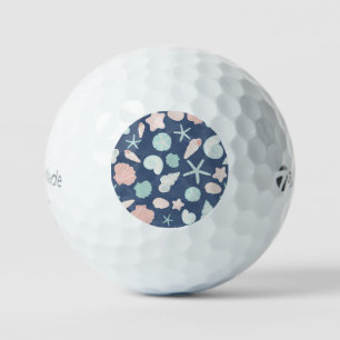 Coastal Shells Beach & Ocean Design Golf Balls