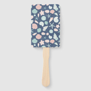 Coastal Shells Beach & Ocean Design Hand Fan