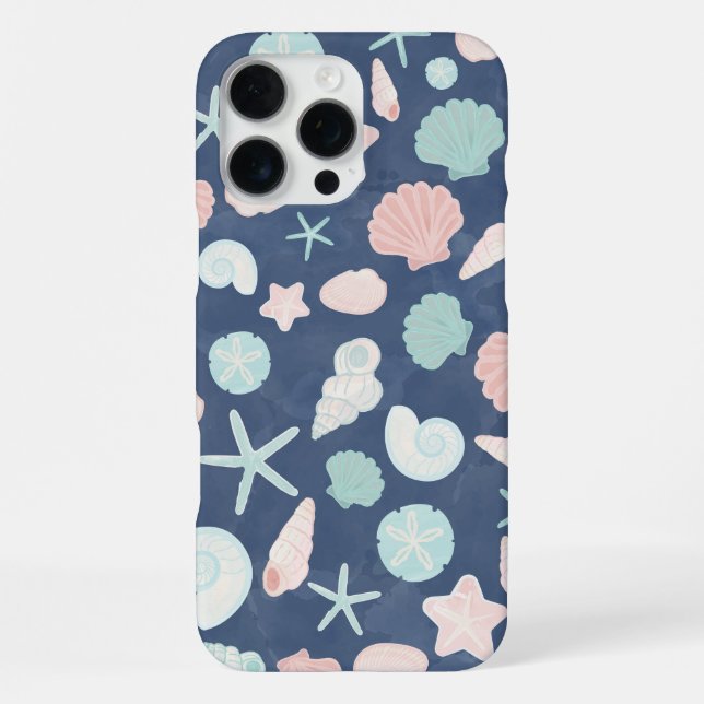 Coastal Shells Beach & Ocean Design iPhone Case (Back)
