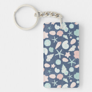 Coastal Shells Beach & Ocean Design Key Ring