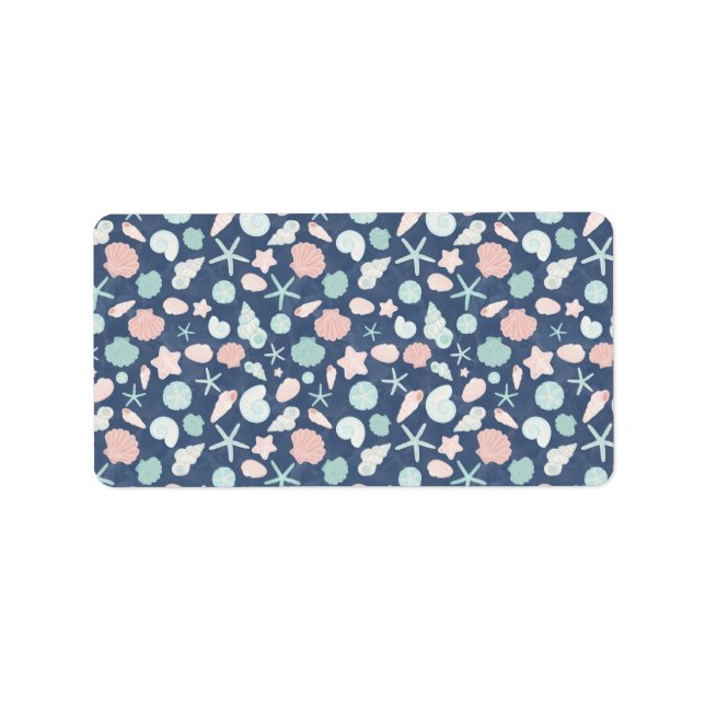 Coastal Shells Beach & Ocean Design Label (Front)
