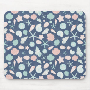 Coastal Shells Beach & Ocean Design Mouse Pad