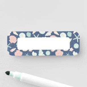 Coastal Shells Beach & Ocean Design Name Tag