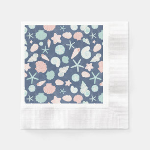 Coastal Shells Beach & Ocean Design Napkin