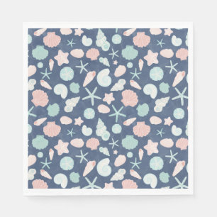 Coastal Shells Beach & Ocean Design Napkin