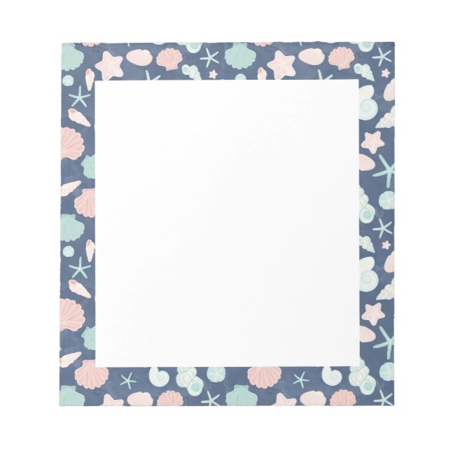 Coastal Shells Beach & Ocean Design Notepad (Front)