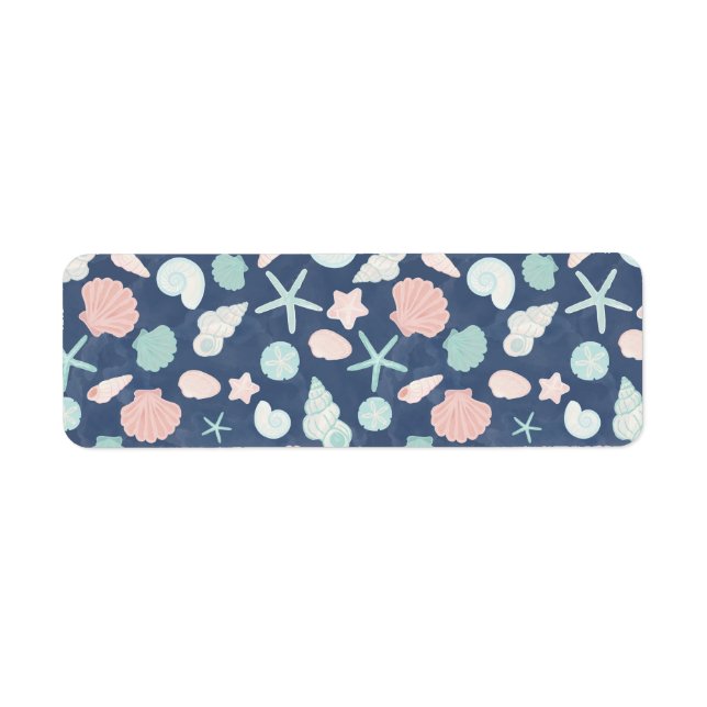 Coastal Shells Beach & Ocean Design Return Address Label (Front)