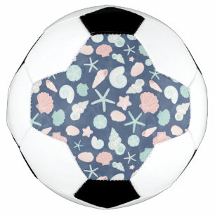 Coastal Shells Beach & Ocean Design Soccer Ball