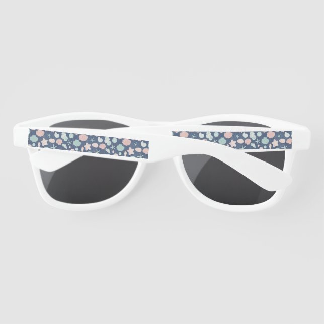 Coastal Shells Beach & Ocean Design Sunglasses (Back)